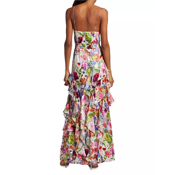 Alice + Olivia Hayden Ruffled Floral Maxi Dress. Size 0 - Picture 2 of 10